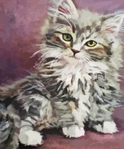 Aesthetic Tabby Kitten Diamond Painting