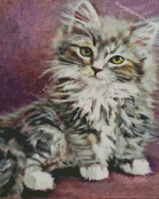 Aesthetic Tabby Kitten Diamond Painting