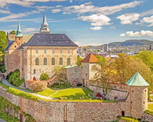 Akershus Fortress Castle Oslo Diamond Painting