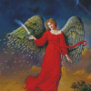 Angel In Red Dress Diamond Painting