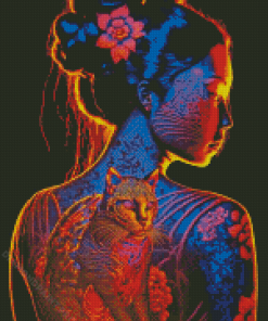 Asian Woman And Tiger Diamond Painting
