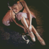 Beautiful Ballerina Putting On Shoe Diamond Painting