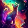 Colorful Galaxy Cat Diamond Painting