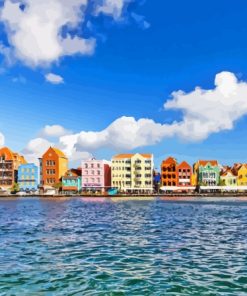 Curacao Caribbean Island Buildings Diamond Painting