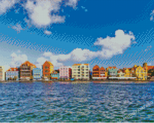 Curacao Caribbean Island Buildings Diamond Painting