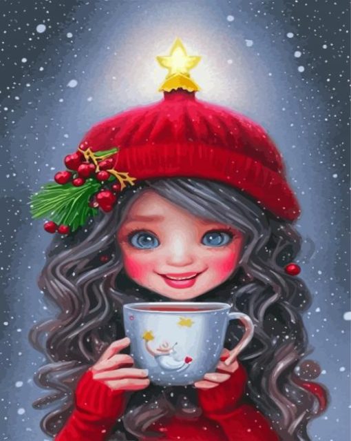 Cute Christmas Girl Diamond Painting