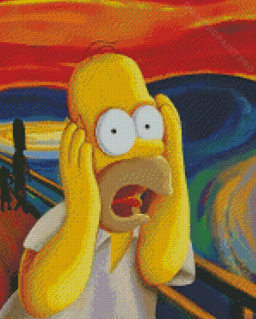 Homer Simpson In The Scream Diamond Painting
