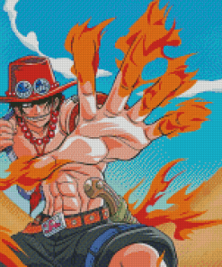 One Piece Portgas D Ace Anime Diamond Painting