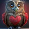 Owl Heart Diamond Painting