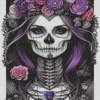 Purple Skull Lady Diamond Painting