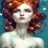 Redhead Under Water Diamond Painting