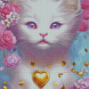 White Soft Cat Diamond Painting