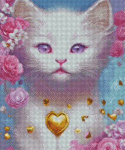 White Soft Cat Diamond Painting