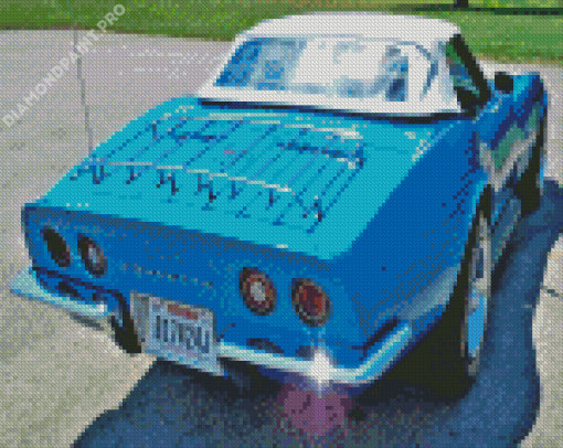 1969 Blue Chevrolet Corvette Diamond Painting