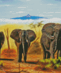 3 Elephants Diamond Painting