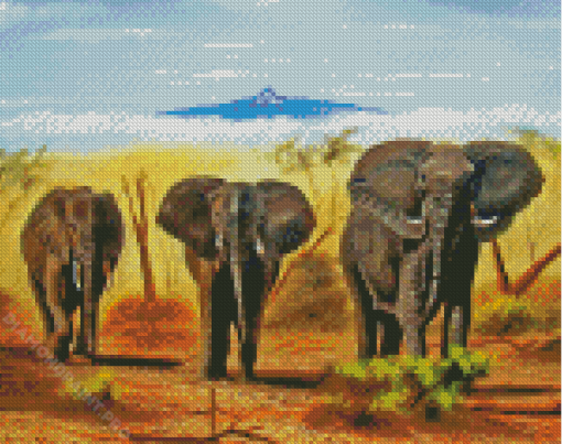 3 Elephants Diamond Painting