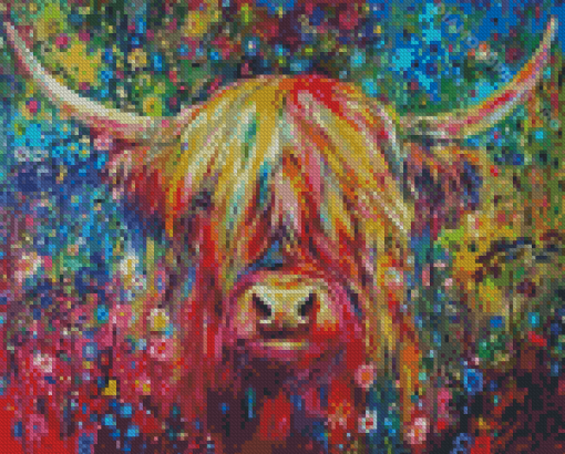 Abstract Highland Cattle Diamond Painting