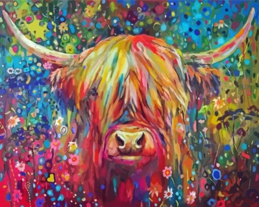 Abstract Highland Cattle Diamond Painting