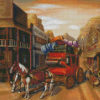 Aesthetic Horse Stagecoach Diamond Painting