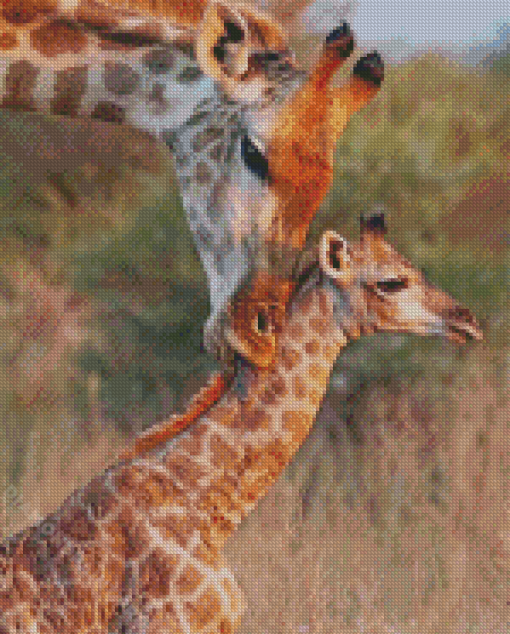 Aesthetic Mother Giraffe Diamond Painting