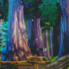 Aesthetic Redwood Forest Diamond Painting