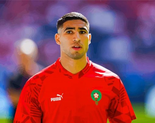 Ashraf Hakimi Moroccan Football Player Diamond Painting