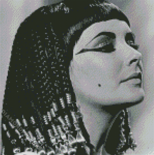 Black And White Elizabeth Taylor Cleopatra Diamond Painting
