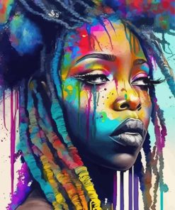Colorful African Girl In Dreadlock Diamond Painting