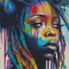 Colorful African Girl In Dreadlock Diamond Painting