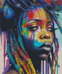 Colorful African Girl In Dreadlock Diamond Painting