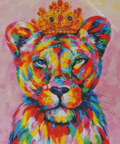Colorful Lioness Diamond Painting