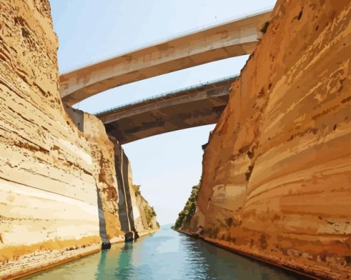 Corinth Canal In Greece Diamond Painting