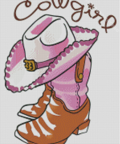 Cowgirl Hat And Boots Diamond Painting