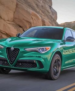 Green Alfa Romeo Stelvio Diamond Painting