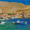 Halki Island Buildings Diamond Painting