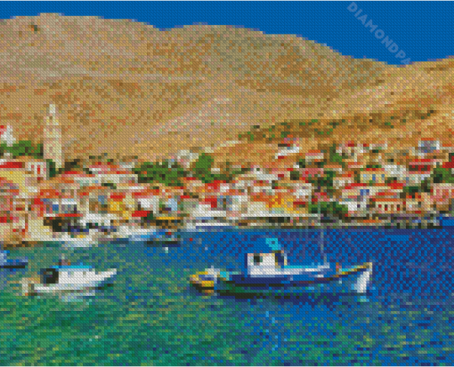 Halki Island Buildings Diamond Painting