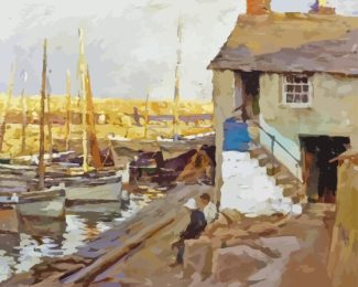 Houshole Harbour Cornwall Stanhope Forbes Diamond Painting