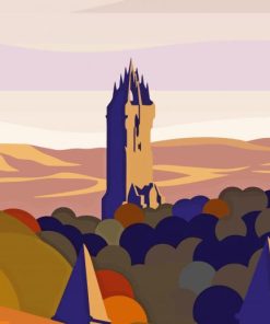 Illustration The National Wallace Monument Stirling Tower Diamond Painting