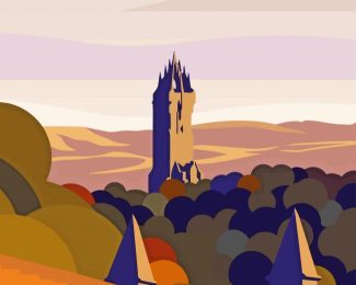 Illustration The National Wallace Monument Stirling Tower Diamond Painting