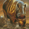 Iron Hippo Diamond Painting