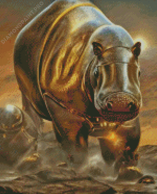 Iron Hippo Diamond Painting