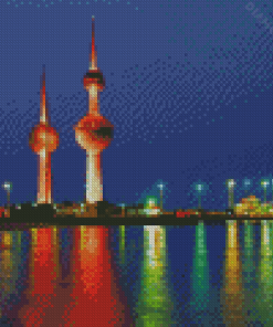 Kuwait Towers Lights Diamond Painting
