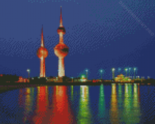 Kuwait Towers Lights Diamond Painting