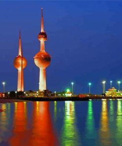 Kuwait Towers Lights Diamond Painting