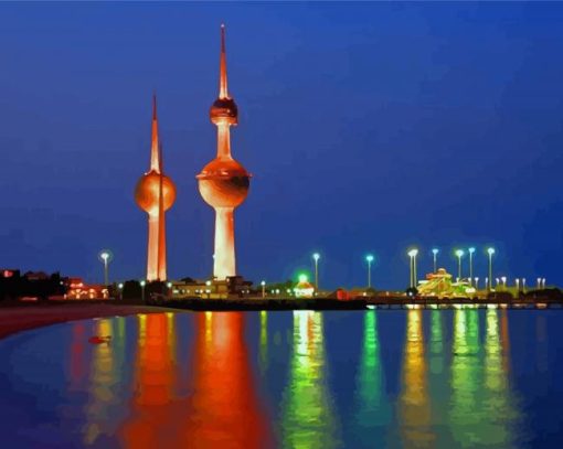 Kuwait Towers Lights Diamond Painting