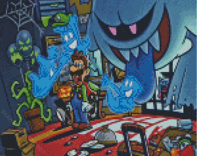 Luigis Mansion Game Serie - Diamond Painting - DiamondPaint.PRO