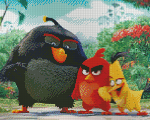 Red Bomb And Chuck From The Angry Birds Diamond Painting