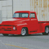 Red Classic 1955 Ford Pickup Truck Diamond Painting