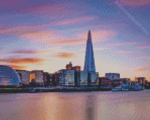 Shard With Pink Clouds View Diamond Painting