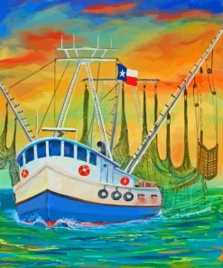 Shrimp Boat Art Diamond Painting
